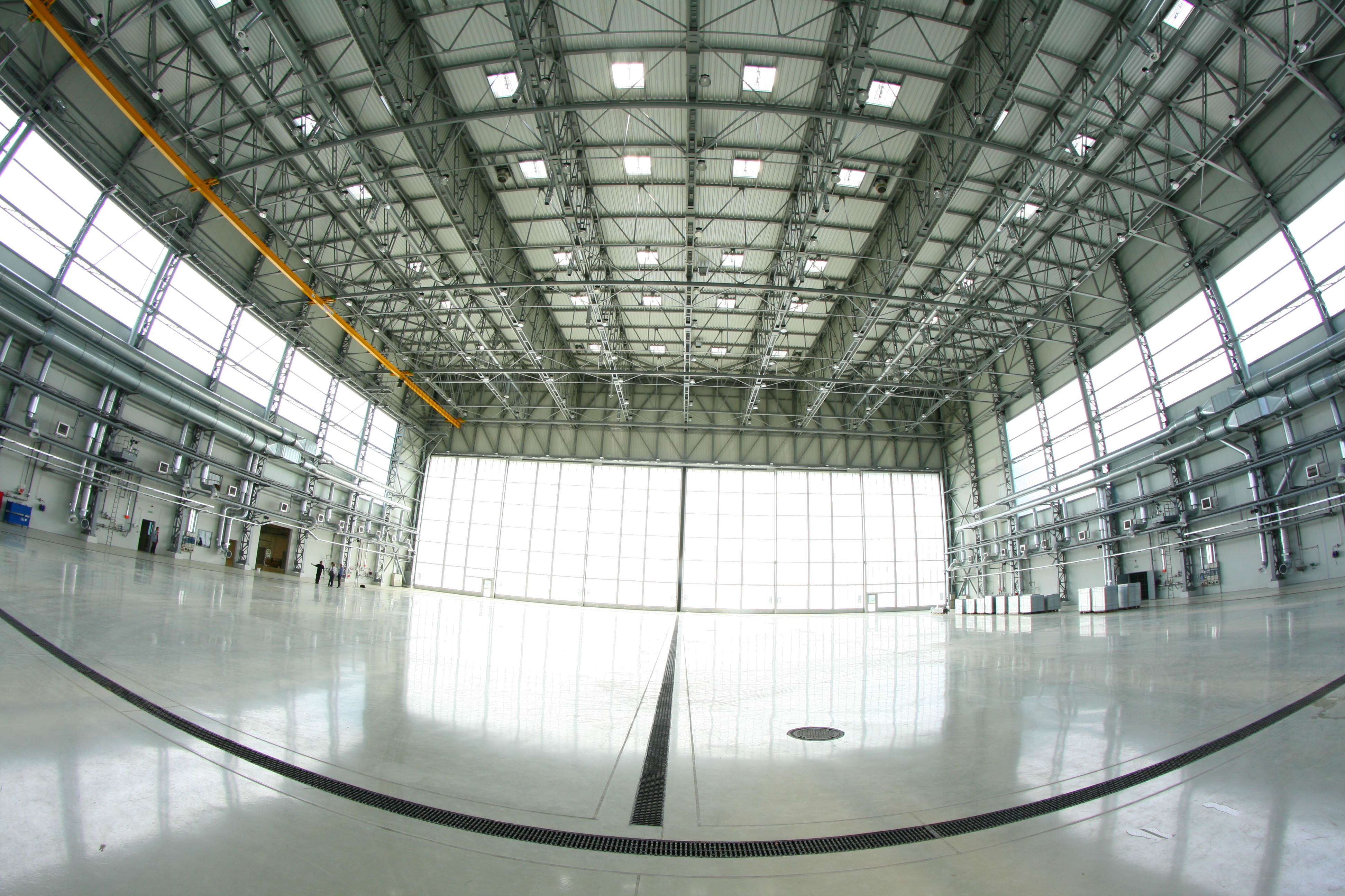 Hangar at the military airport in Powidz