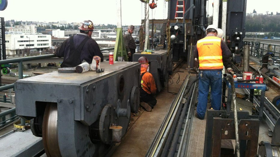 Seattle Mariners, Safeco Field Roof Wheel Assembly Replacement Seattle Mariners, Safeco Field Roof Wheel Assembly Replacement