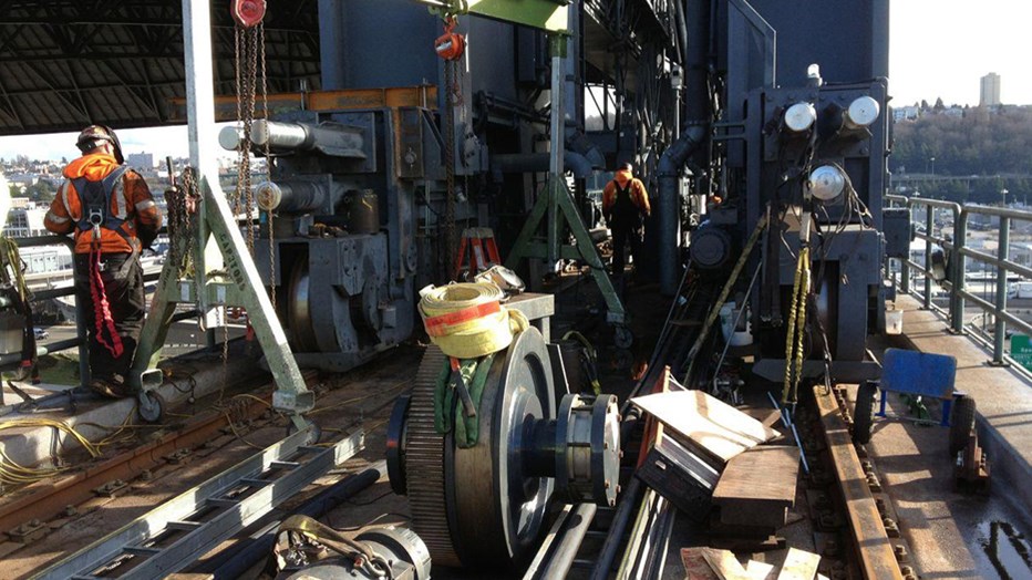 Seattle Mariners, Safeco Field Roof Wheel Assembly Replacement Seattle Mariners, Safeco Field Roof Wheel Assembly Replacement