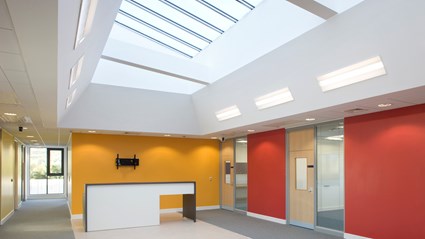 The light, bright communal areas within HMP Glenochil