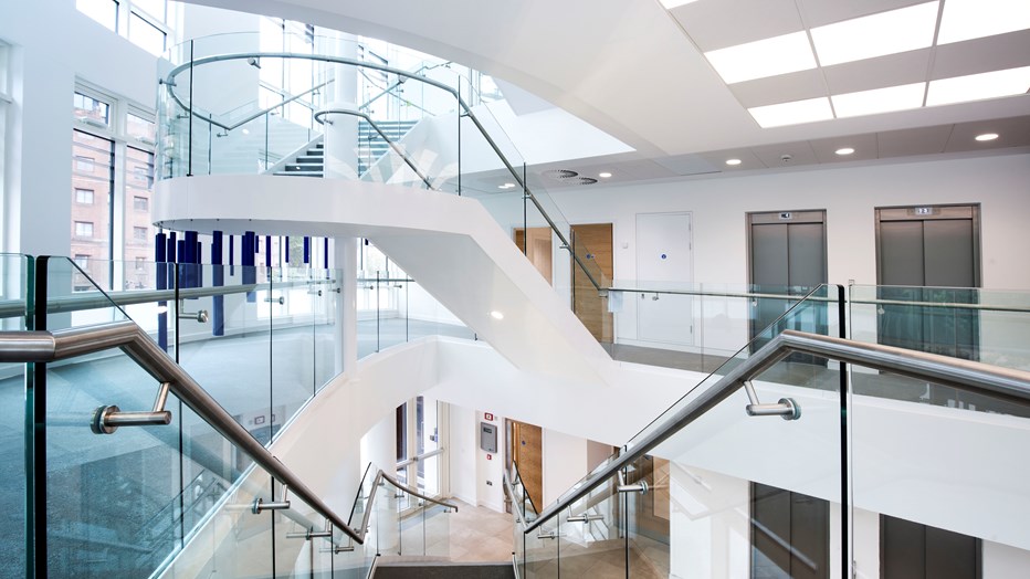 The building’s central stairwell The building’s central stairwell