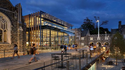 Duke University wanted an innovative, modern collegiate dining facility that would enhance the university community experience. Skanska performed extensive renovations that resulted in a modern glass atrium structure, providing unique student gathering spaces while tying seamlessly to the original gothic architecture. 