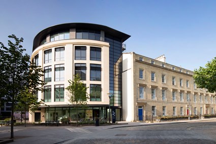 The 66 Queen Square development showing both the new build section and original Georgian façade