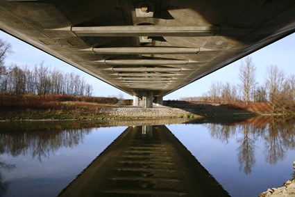 Zavěšený most přes Odru a Antošovické jezero